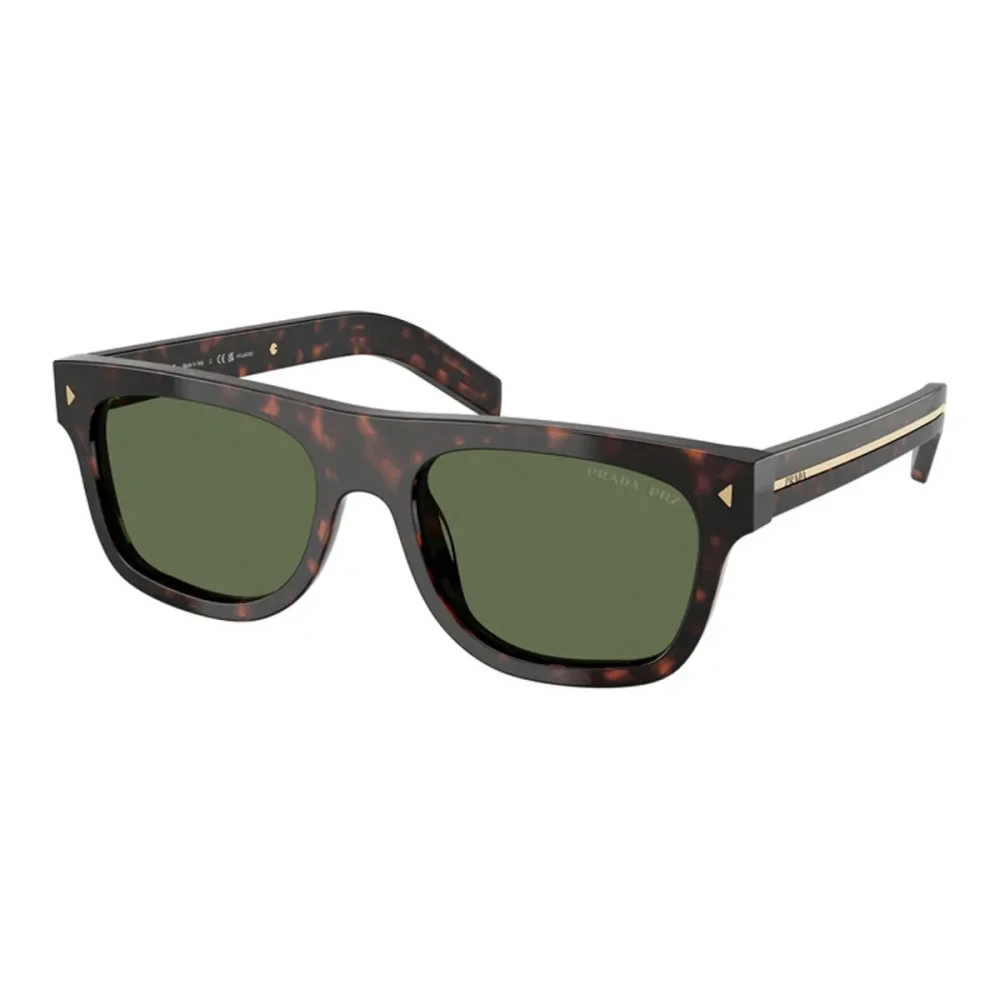 Prada Unisex Black Sunglasses,, Stylish Polarized Sunglasses With Green Lenses Medium