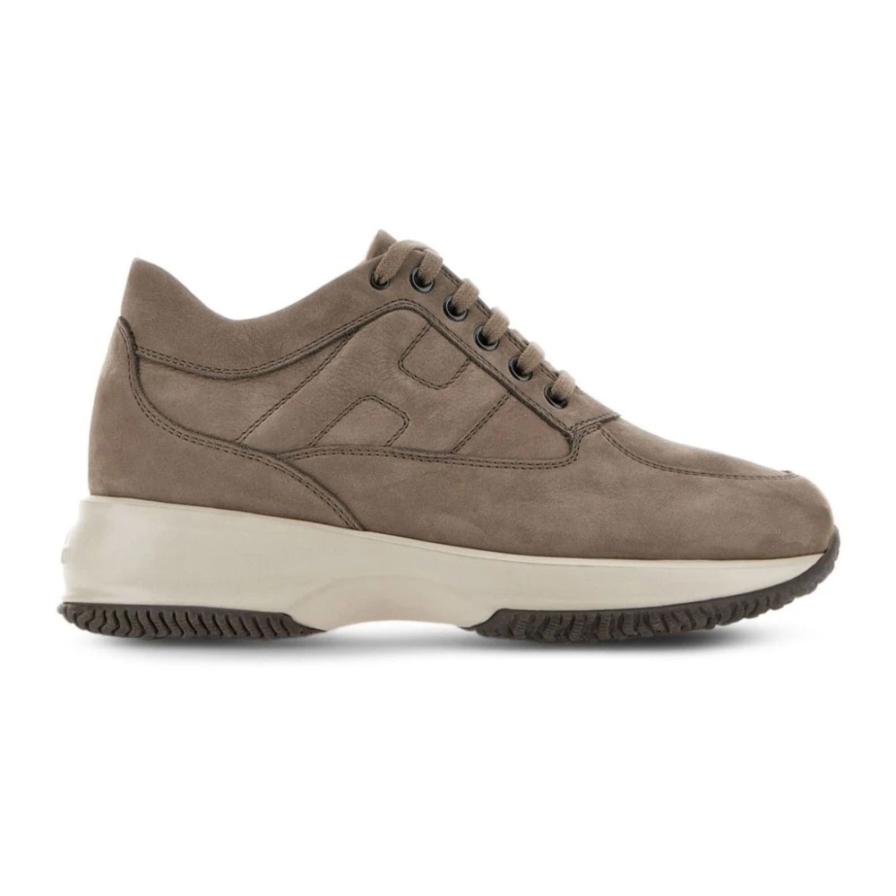 Hogan Sneakers met Geborduurd Logo Dames Schoenen Beige