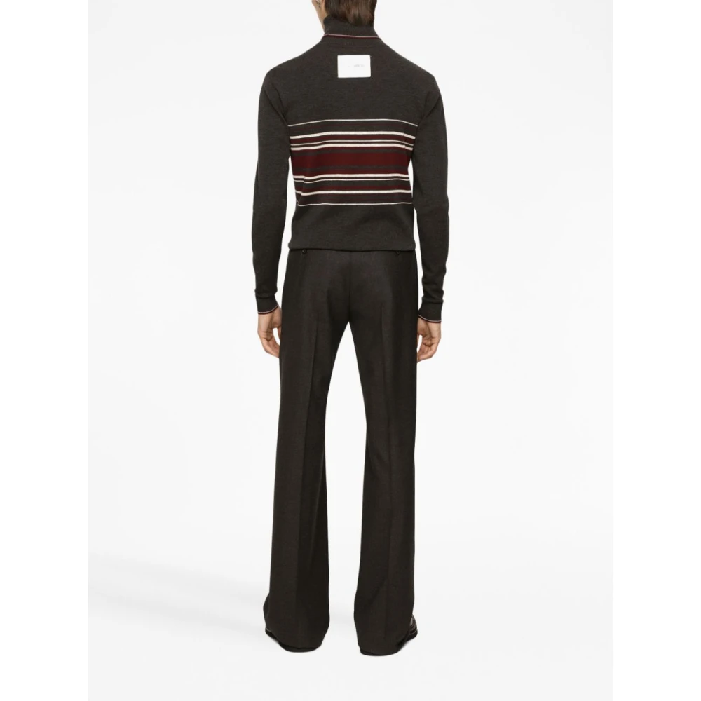 Dolce & Gabbana Grijze Coltrui met Gestreept Detail Gray Heren