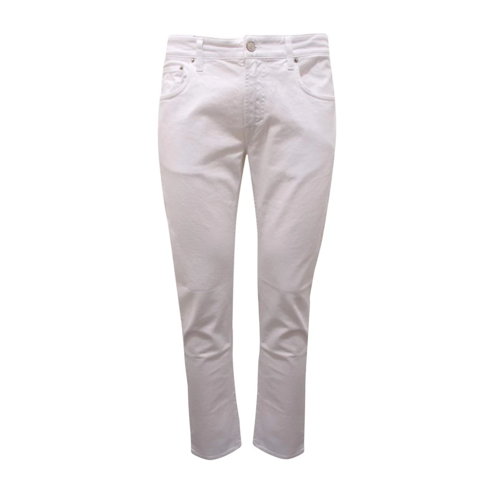 Department Five White Slim-Fit Trousers, Male, W35, Italian Made Stylish Trousers