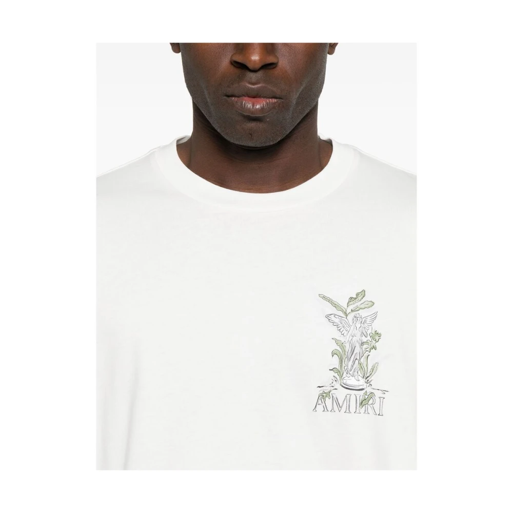 Amiri Witte Crew Neck Korte Mouw Shirt White Heren