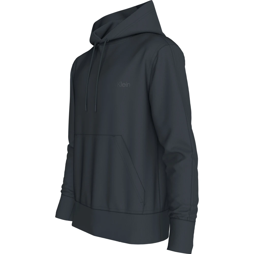Calvin Klein Blauwe Hoodie Elastisch Gebreid Blue Heren