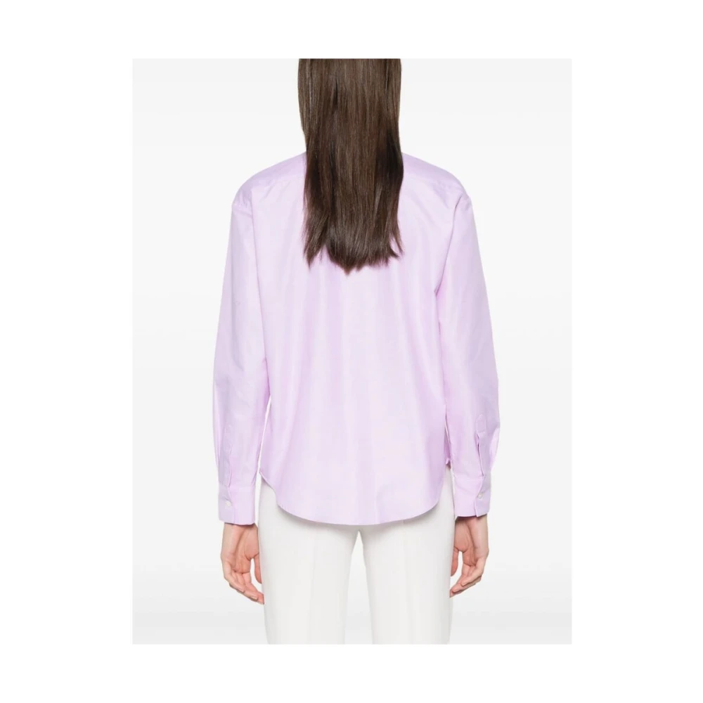 Mazzarelli Roze Katoenen Overhemd met Textuur Pink Dames