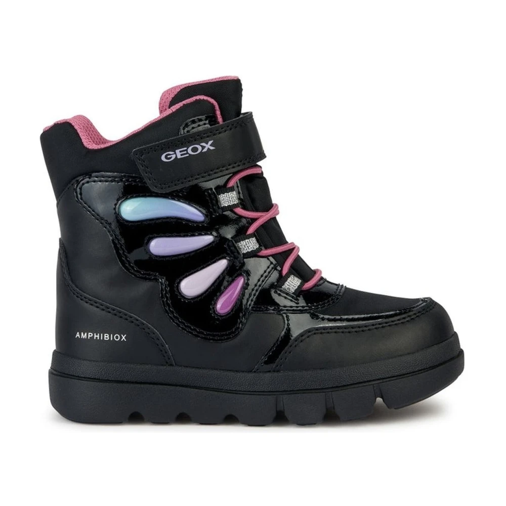 Geox Girls Black Multicolor Kids Boots Size 27 Eu