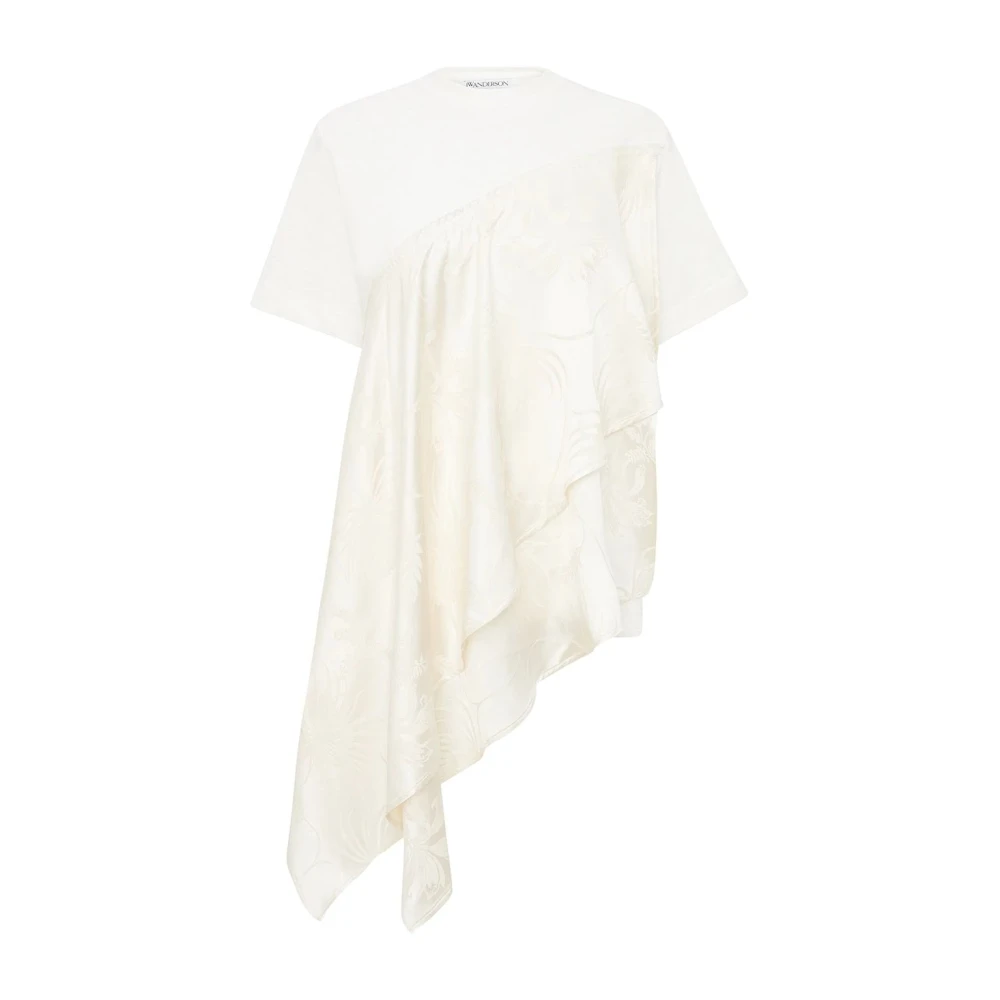 JW Anderson Witte Katoenen Asymmetrische T-Shirt White Dames