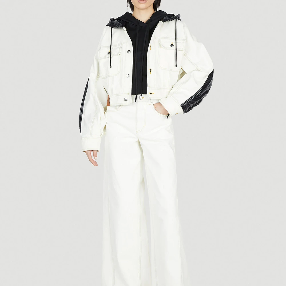 Moncler Wijde pijpen broek White Dames