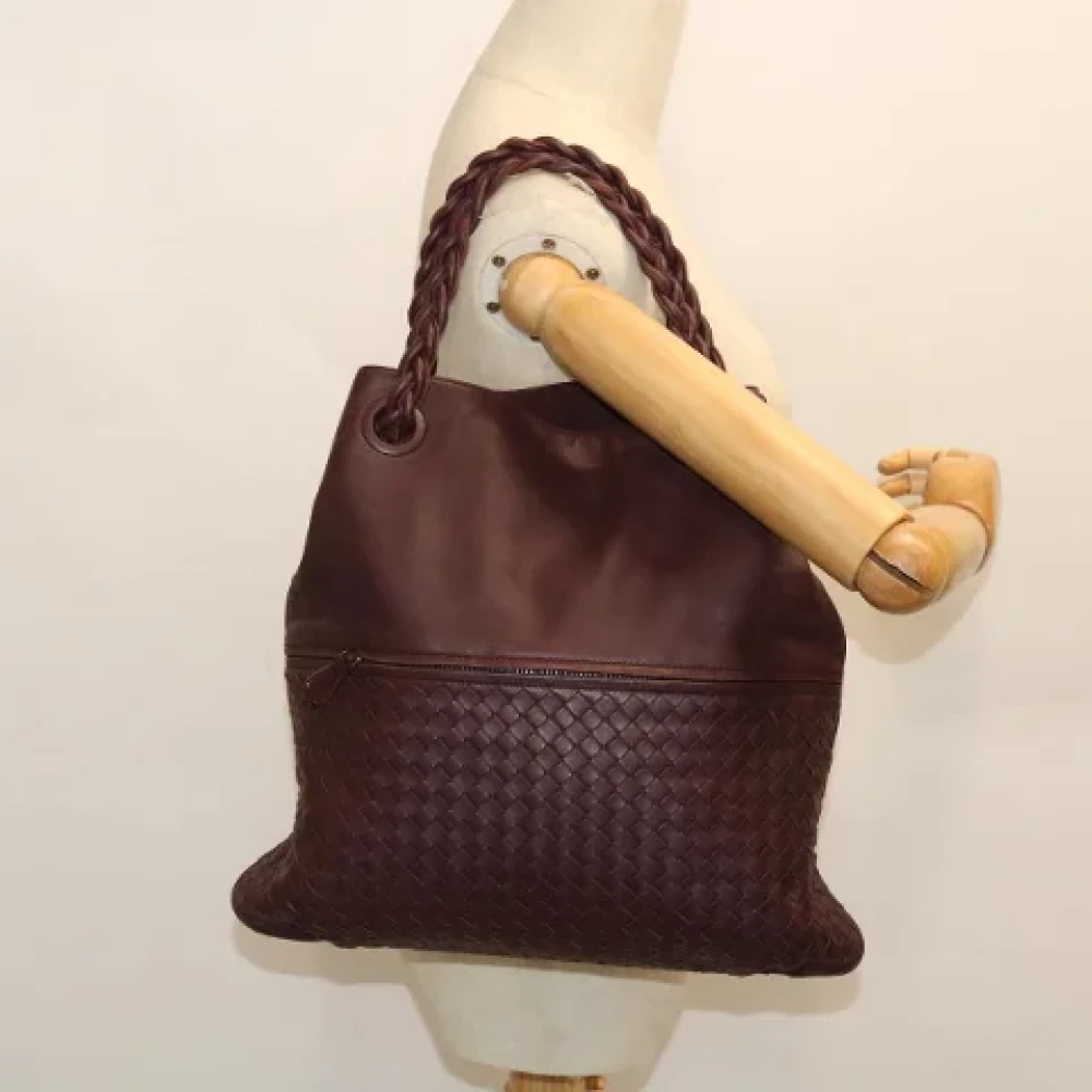Bottega Veneta Vintage Pre-owned Leather handbags Purple Unisex