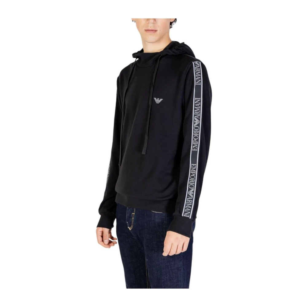 Emporio Armani Capuchonkatoenmix sweatshirt Black Heren
