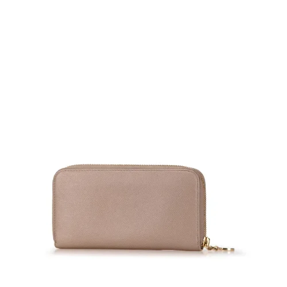 Bvlgari Vintage Pre-owned Leather wallets Beige Dames