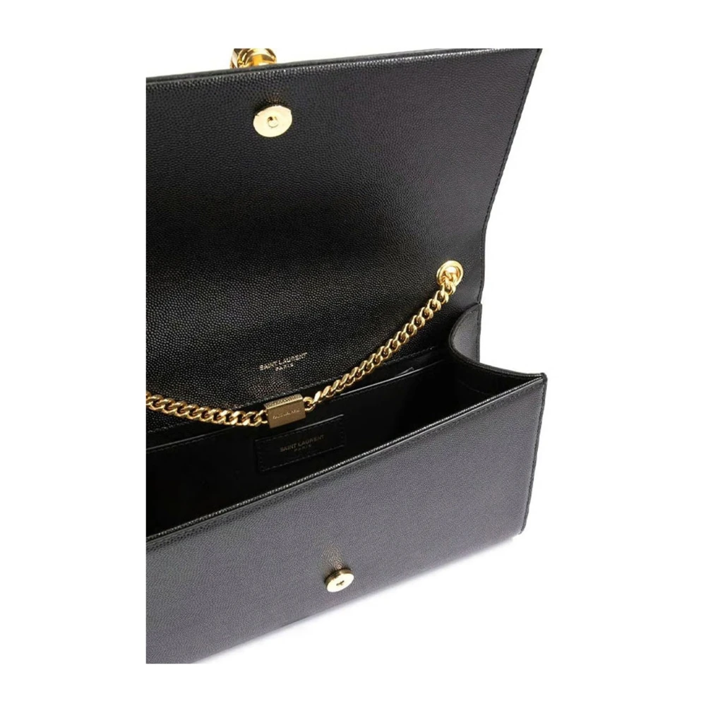 Saint Laurent Kleine schoudertas met kettingriem Black Dames