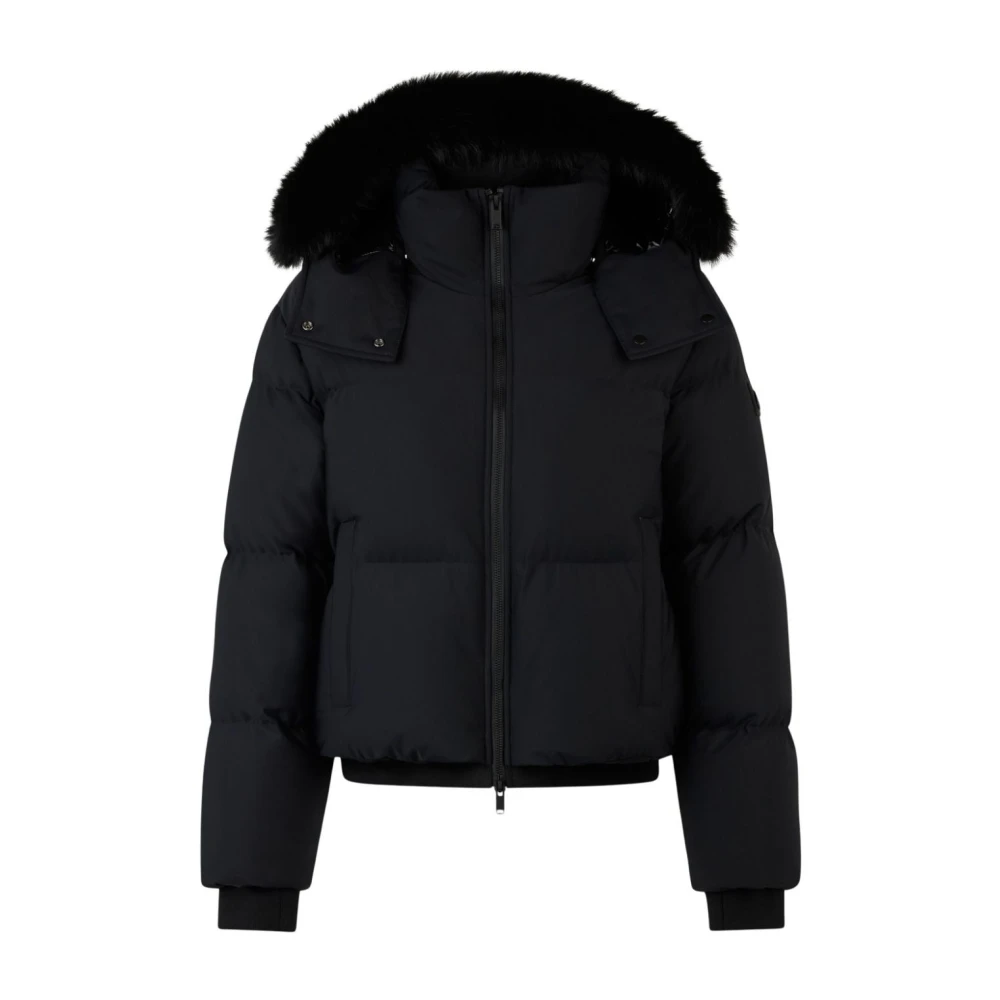 Moose Knuckles Shearling Puffer Jas Black Dames