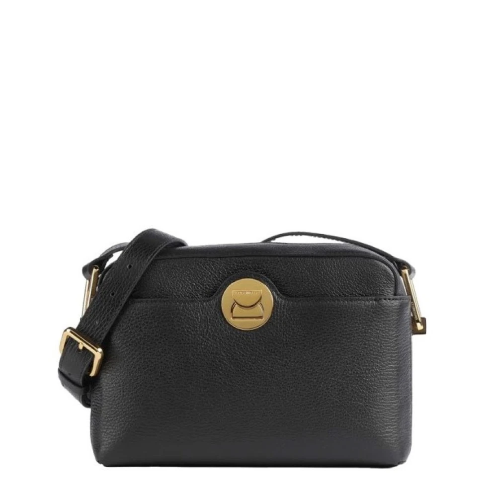 Coccinelle Zwarte Schoudertas van generfd leer Black Dames