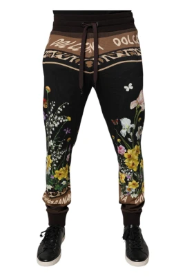Blommiga joggingbyxor i bomull