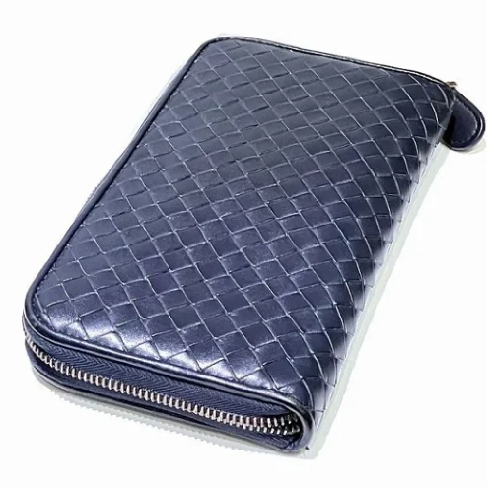 Bottega Veneta Vintage Pre-owned Leather wallets Blue Dames