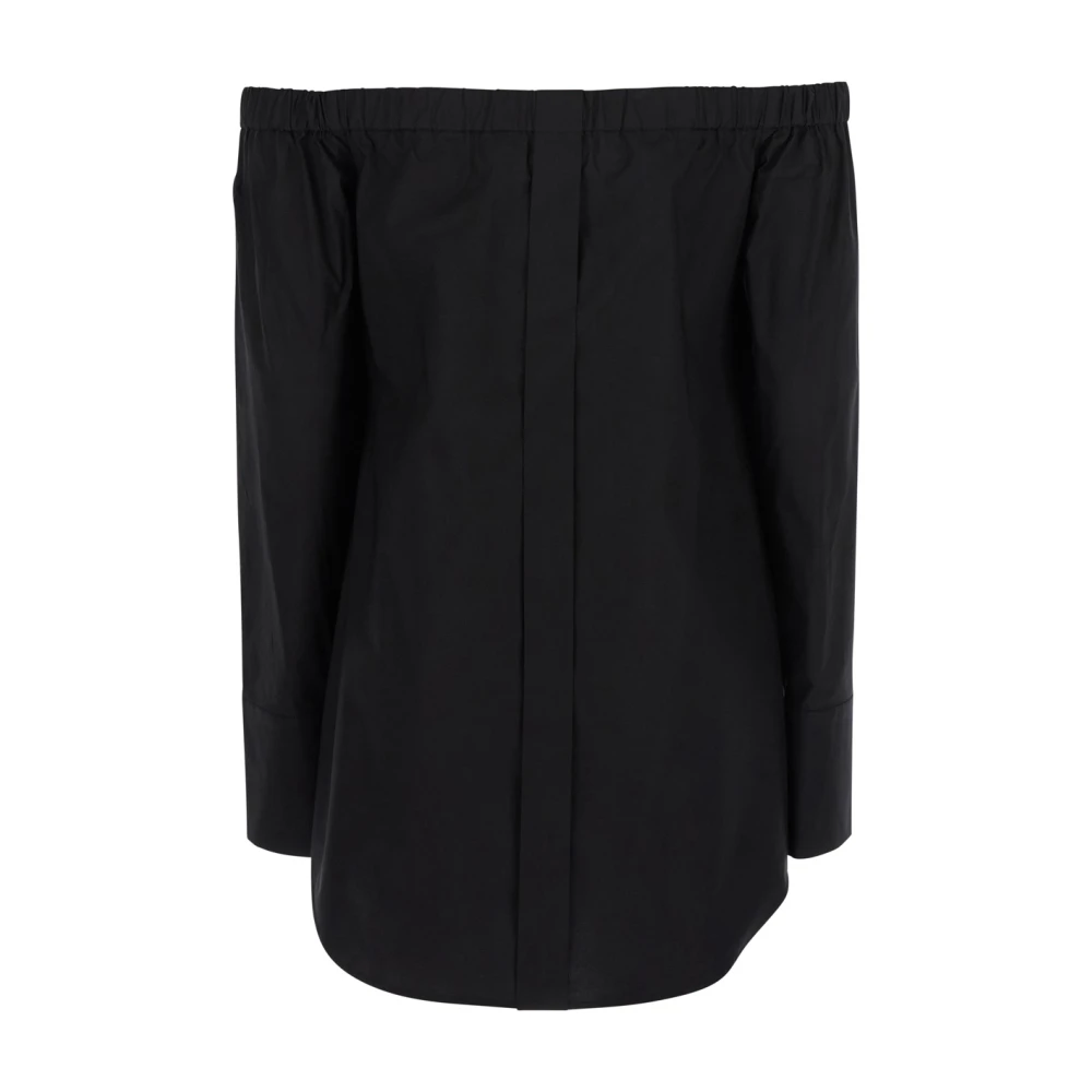 Federica Tosi Zwarte Stof Halslijn Jurk Vrouw Black Dames
