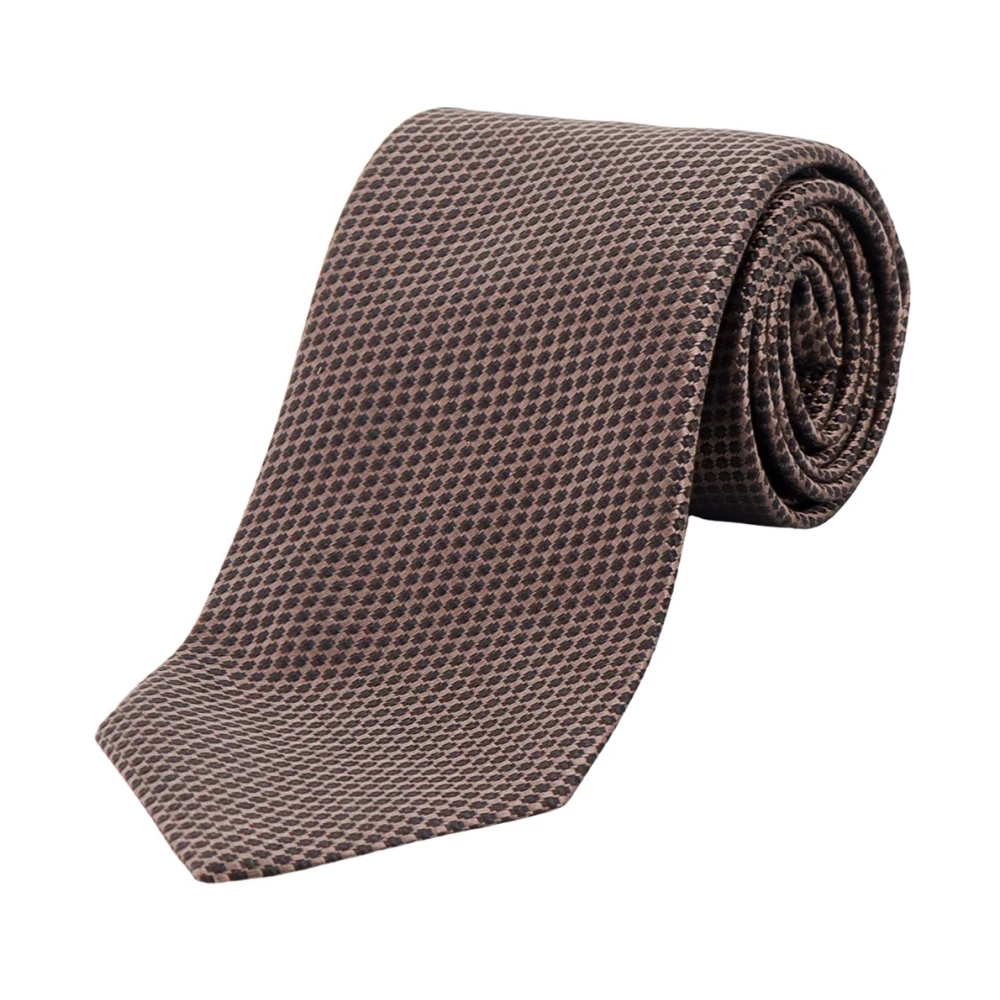 Tom Ford Zijden stropdas met micro-patroon Brown Heren