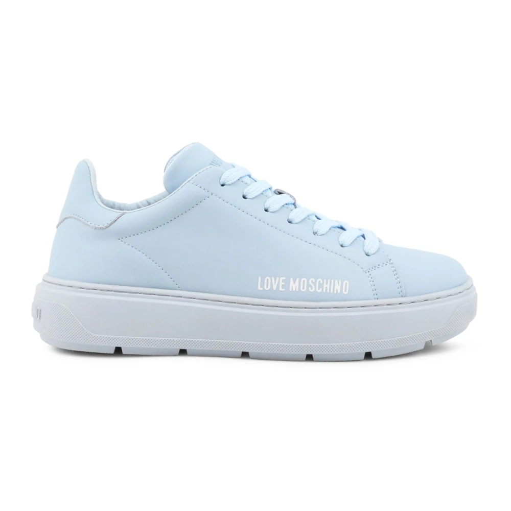 Love Moschino Leren Sneakers Dames Schoenen Blauw