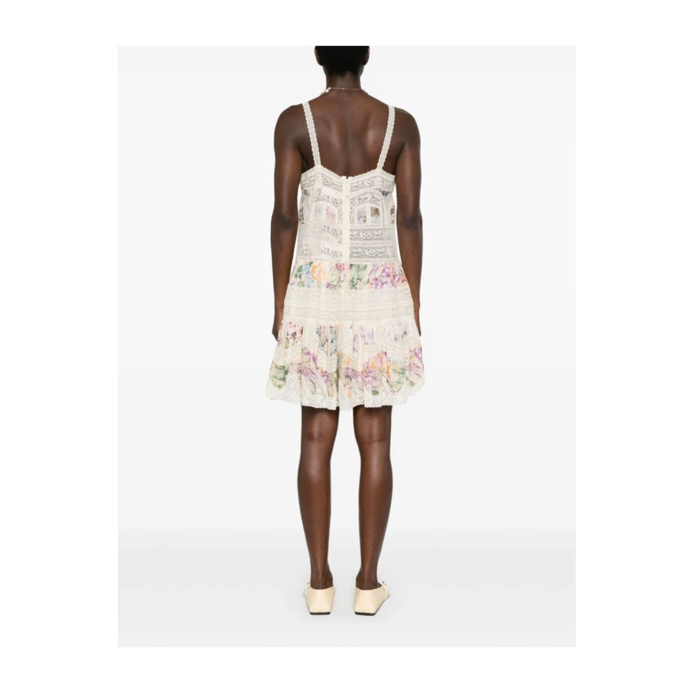 Zimmermann Kanten Korte Jurk Beige Dames