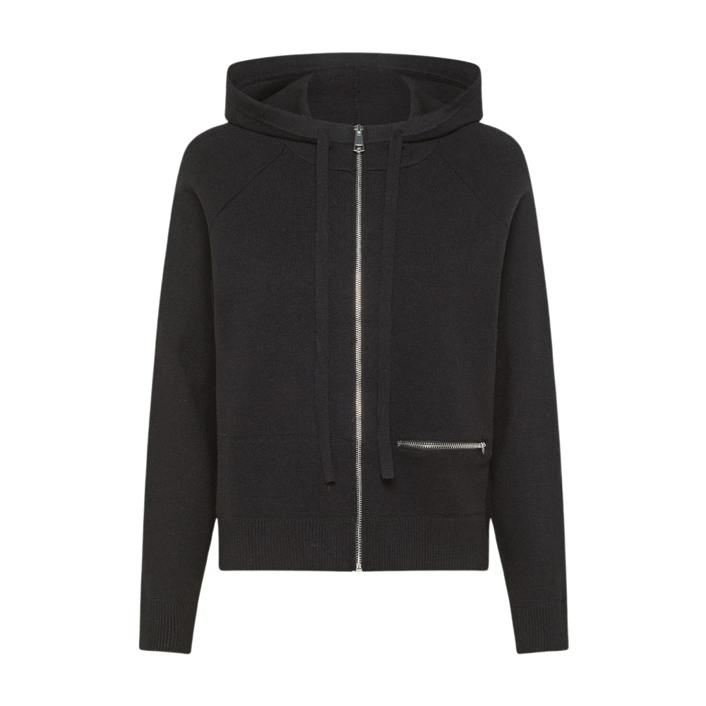 Seventy Stretch viscose hoodie voor eigentijdse vrouwen Black Dames