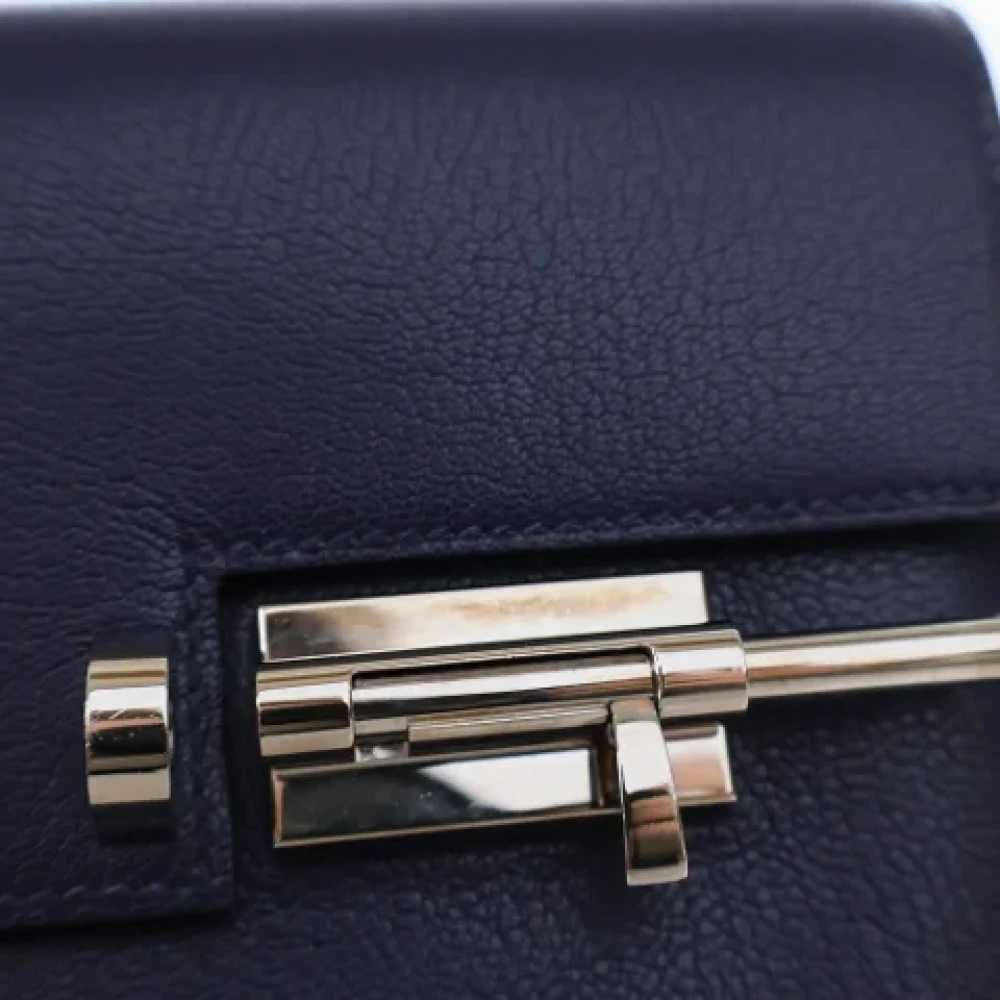 Hermès Vintage Pre-owned Leather crossbody-bags Blue Dames