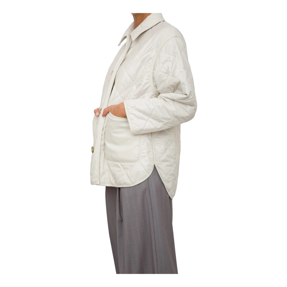Marella Korte Gewatteerde Witte Jas White Dames
