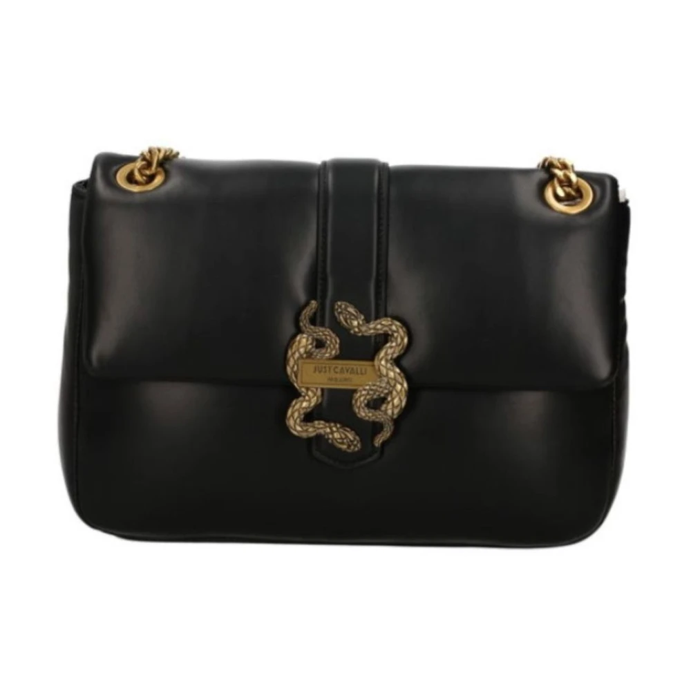 Just Cavalli Nieuwe Iconische Puffy Dames Tas Black Dames