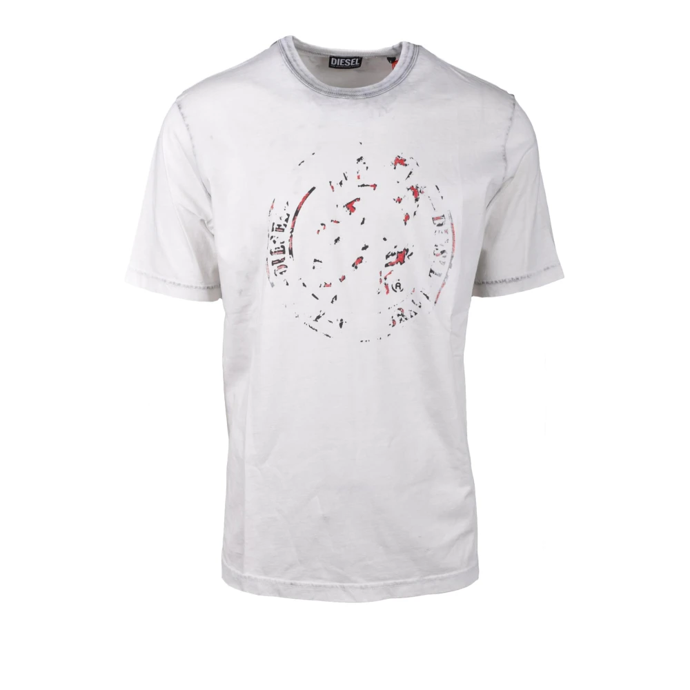 Diesel Katoenen T-shirt Beige Heren