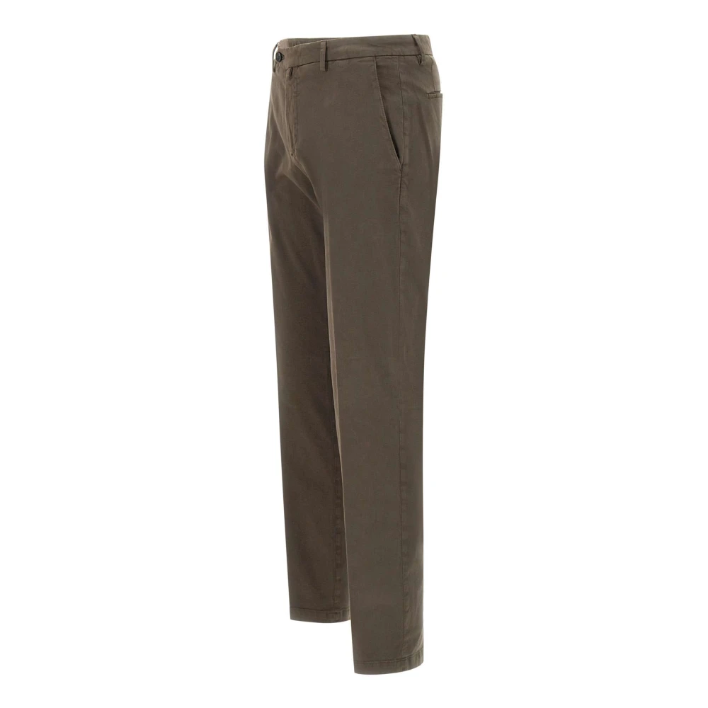 Briglia Chocolade Katoenen Slim Fit Broek Brown Heren
