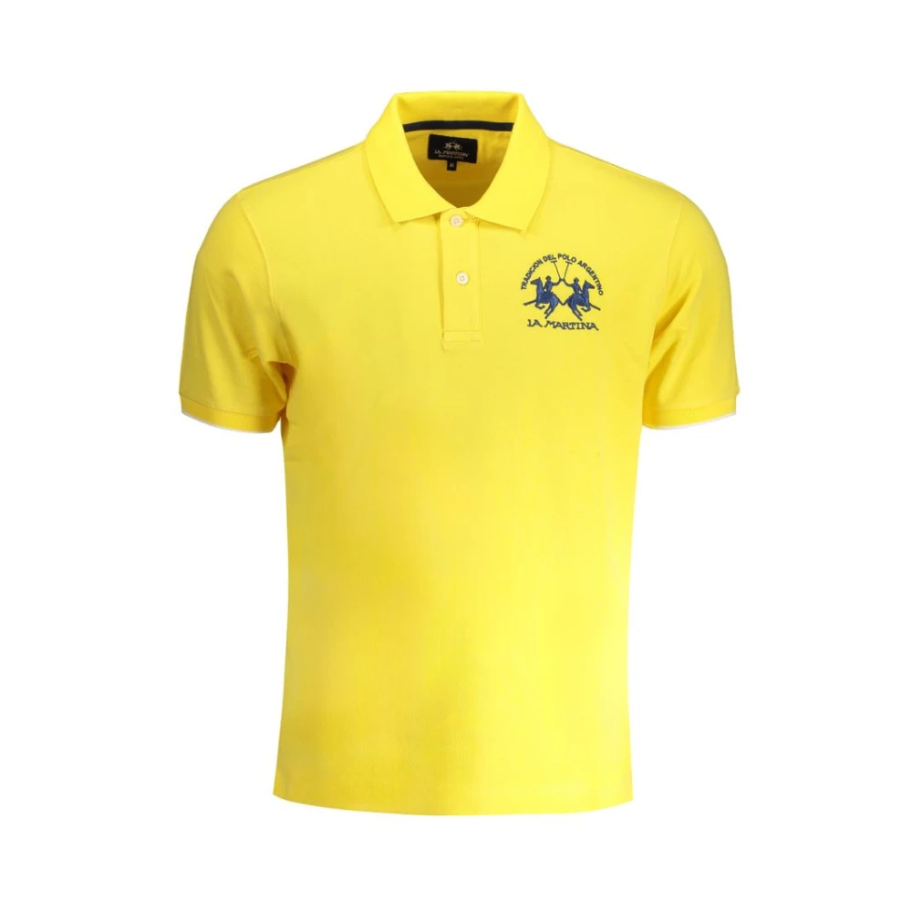 LA MARTINA Geel Katoenen Poloshirt met Korte Mouwen Yellow Heren