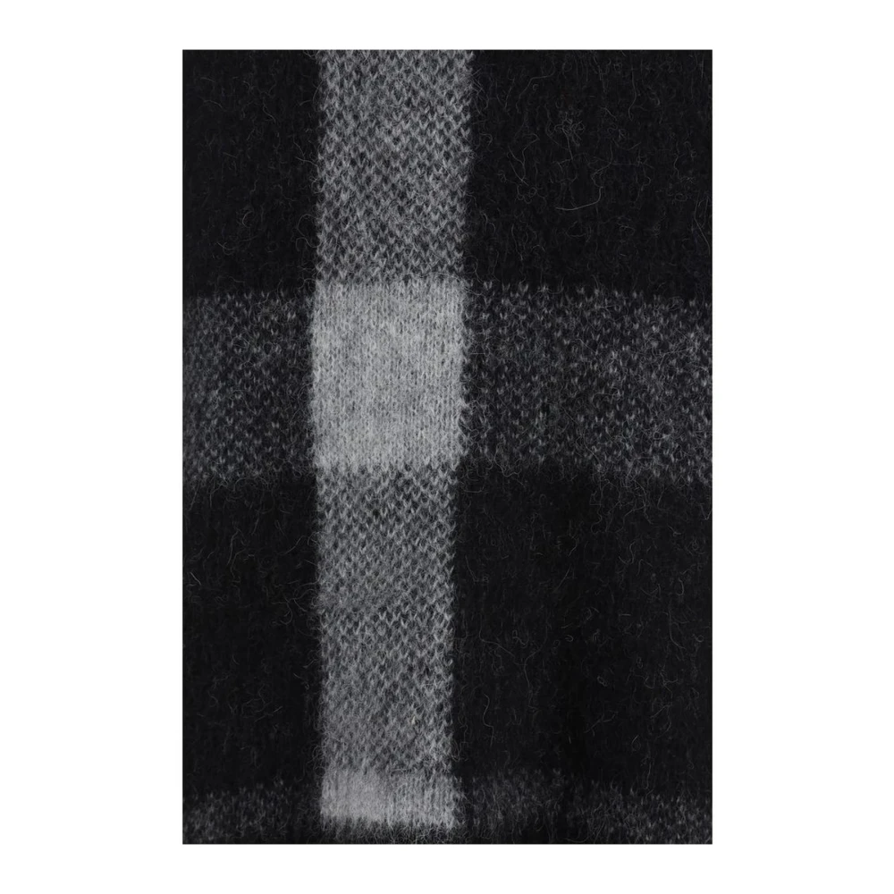 Emporio Armani Geruite Wollen Trui Ribbel Hals Gray Heren