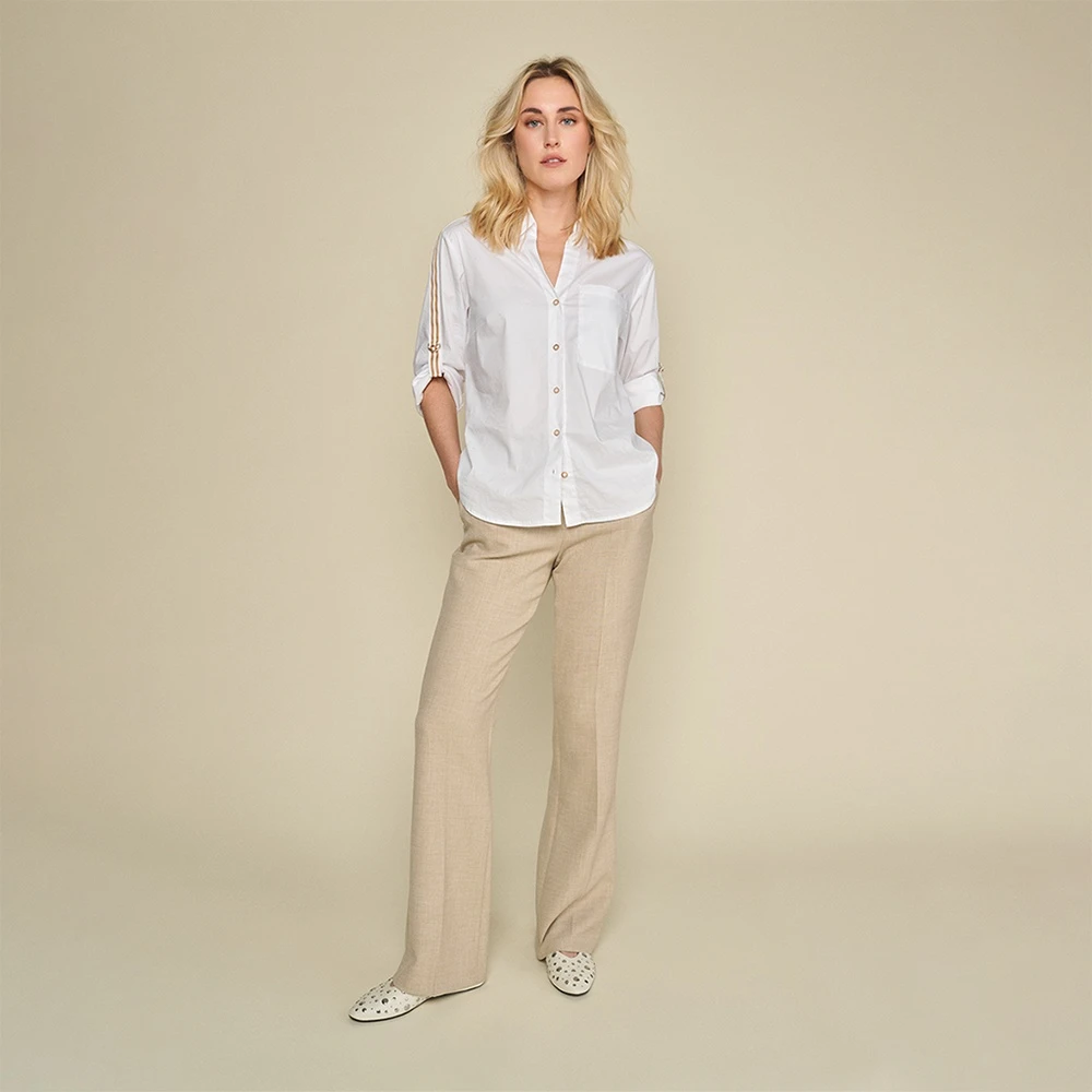 Marie Méro Beige 7 8 Broek met Zakken Beige Dames