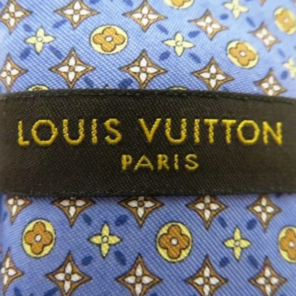 Louis Vuitton Vintage Pre-owned Silk scarves Blue Heren