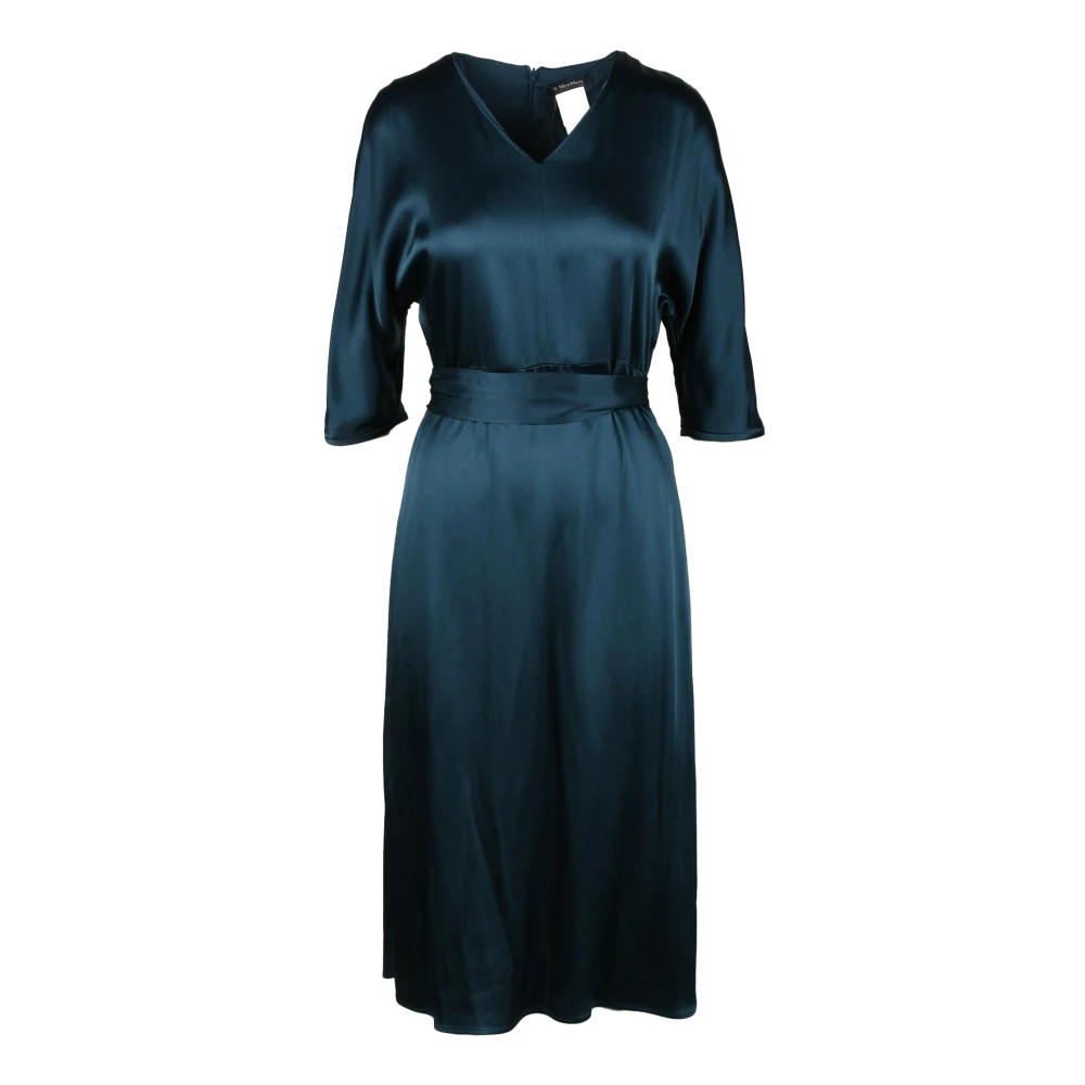 Max Mara Elegante Jurk Acetaat Viscose Blue Dames