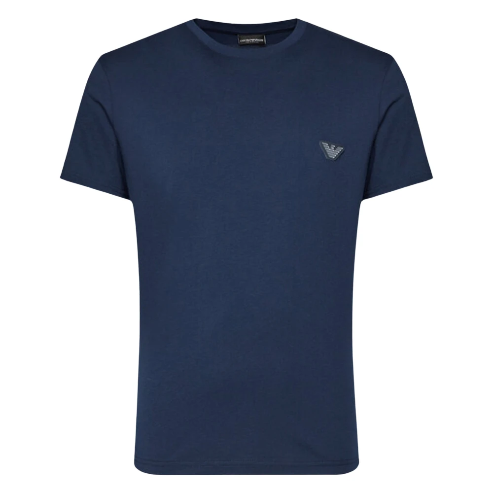 Emporio Armani Katoenen T-shirt met Adelaar Logo Blue Heren