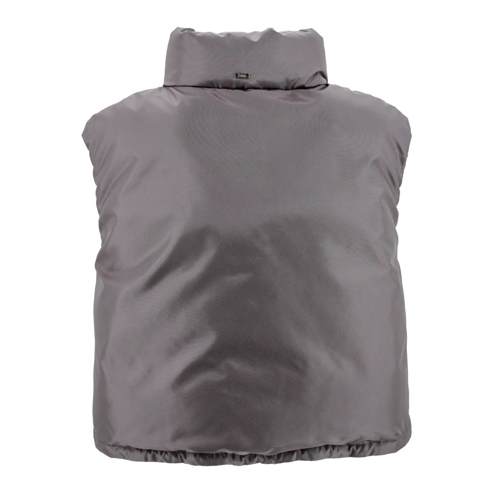 Herno Grijze Mouwloze Gewatteerde Crop Stofjas Gray Dames