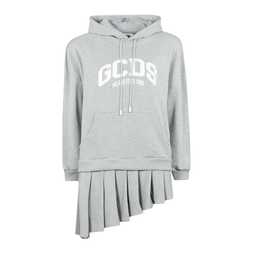 Gcds Logo Hoodie Mini Jurk Gray Dames