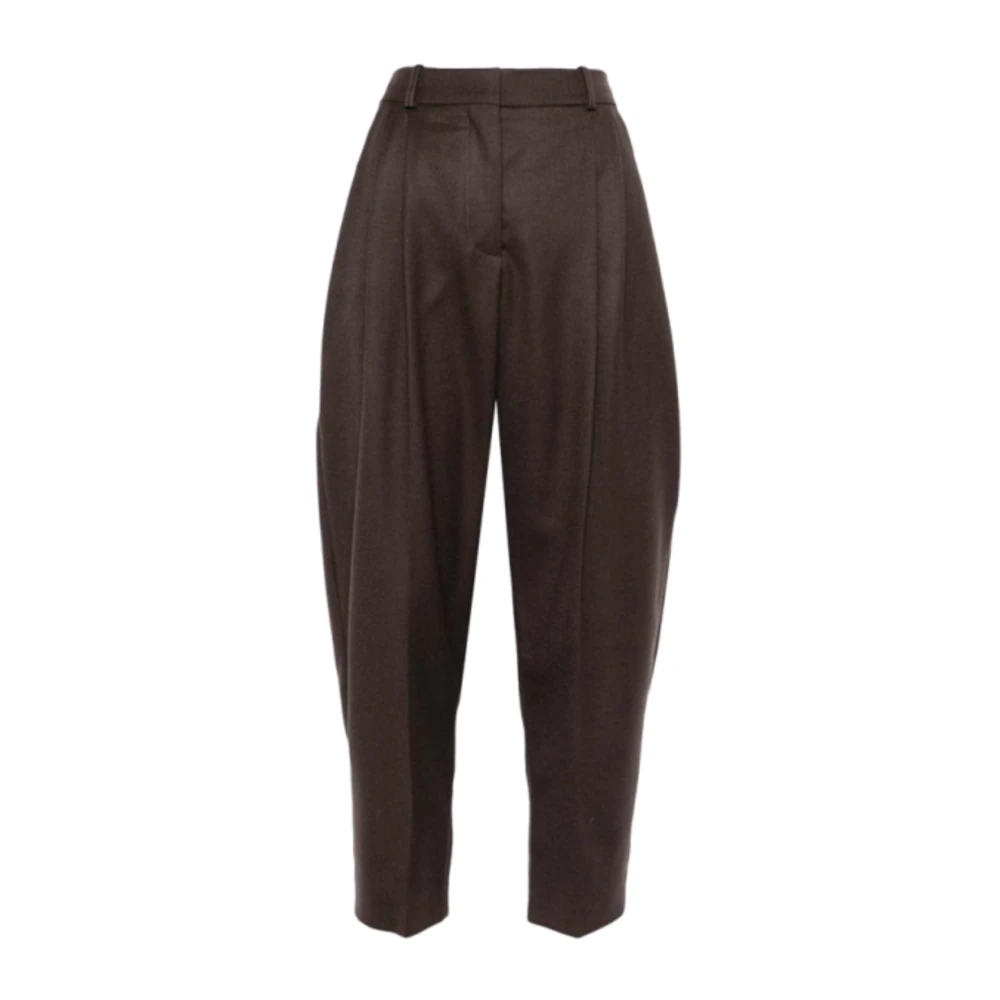Stella Mccartney Iconische cropbroek van biologische wol Brown Dames