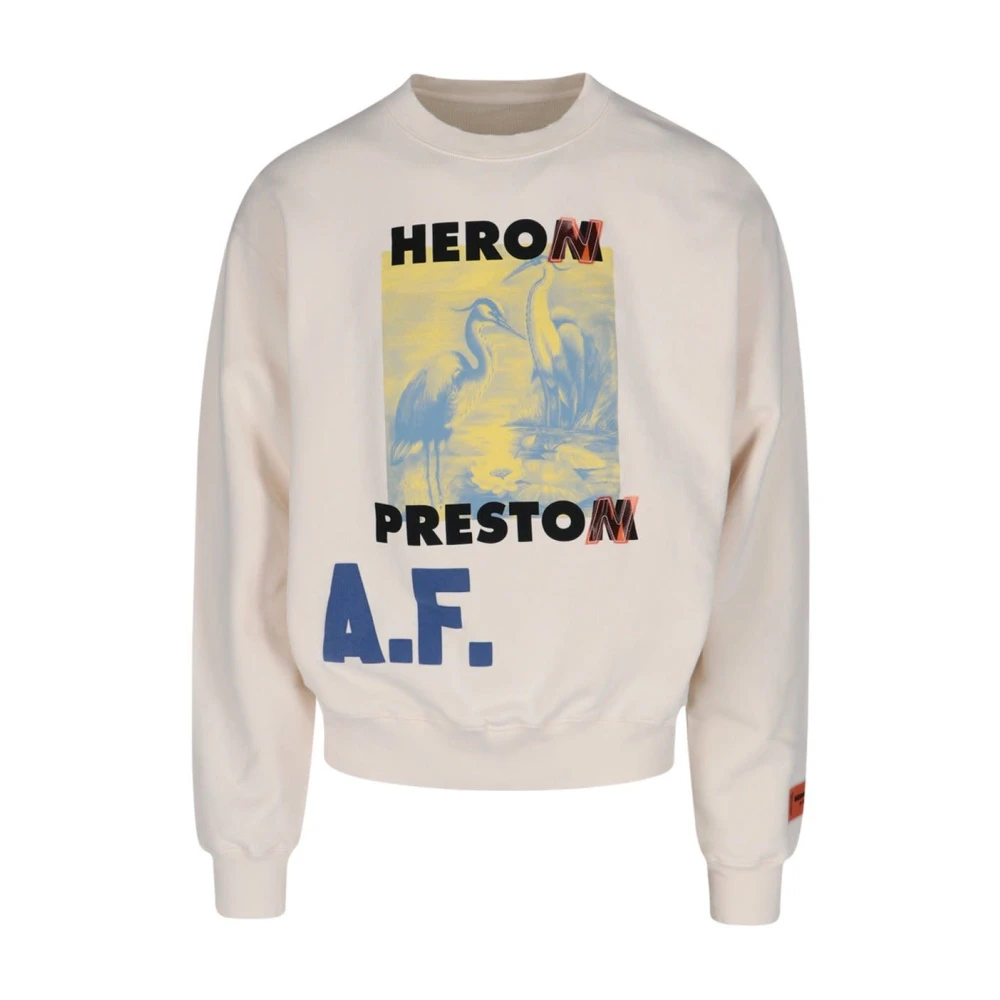 Heron Preston Beige Katoen Grafische Print Sweatshirt Multicolor Heren