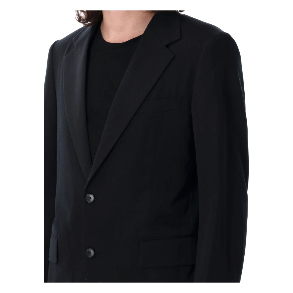 Auralee Zwarte wollen gabardine jas top Black Heren