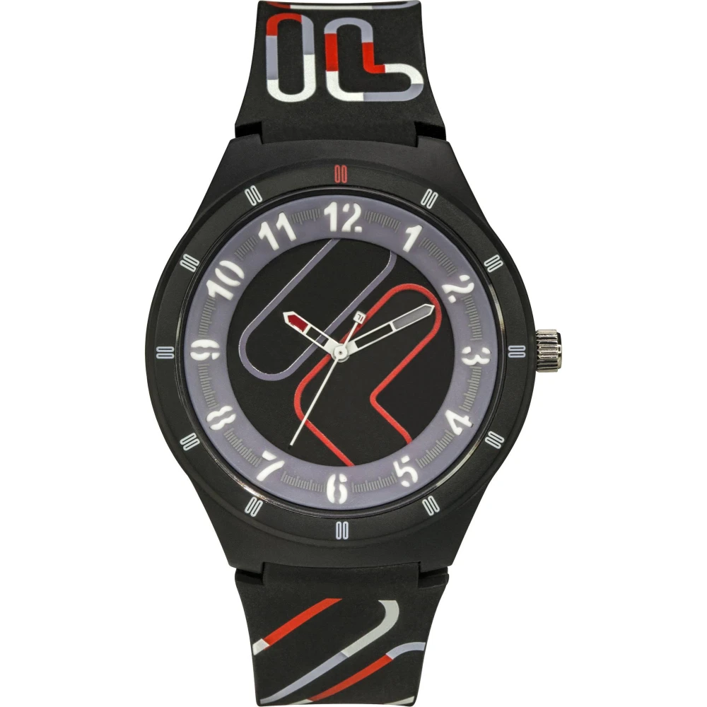 Fila Unisex Black Watches, One Size, Adult Watch Filastyle 44 Mm Strap Silicone 38-324