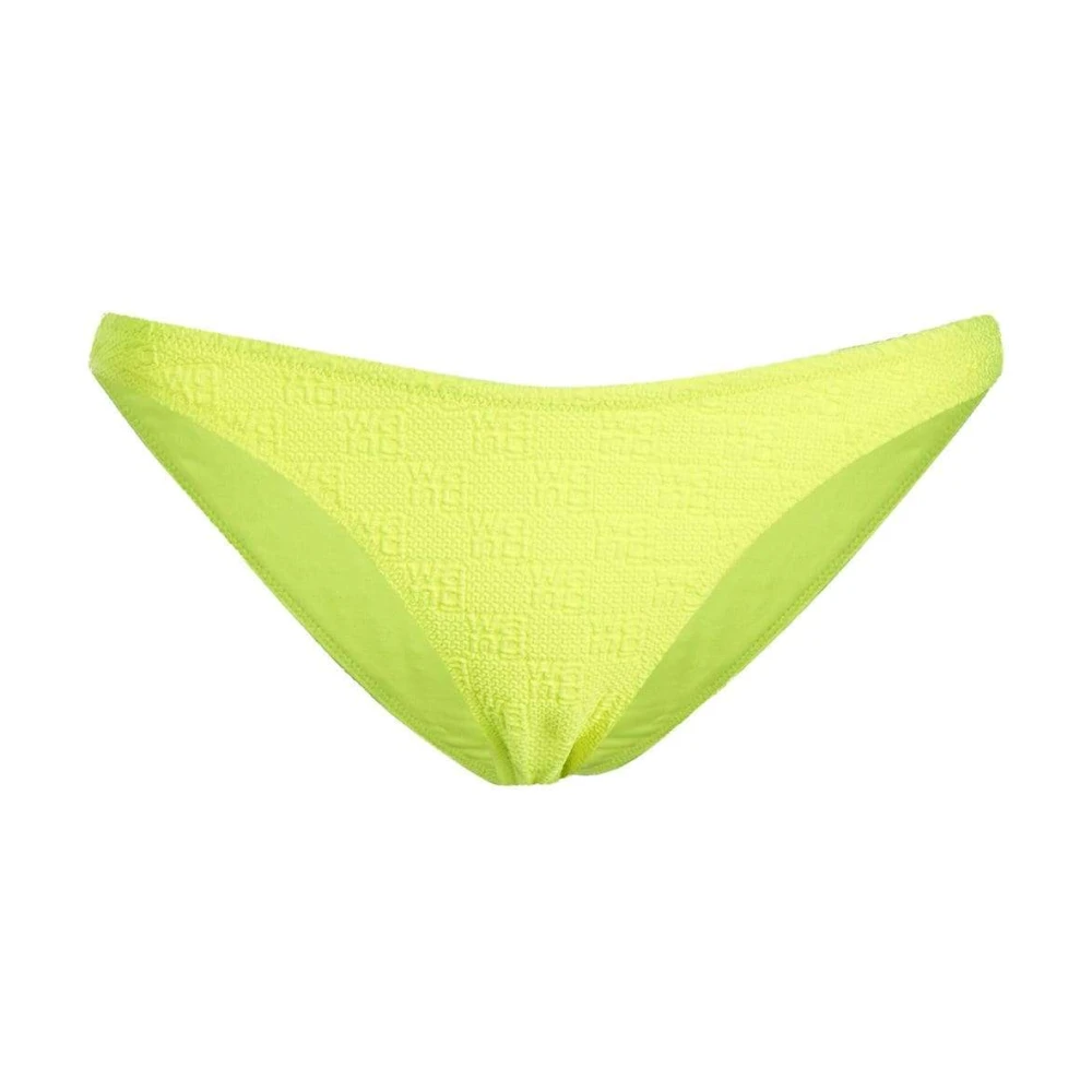 Alexander wang Neon Gele Logo-Strik Bikini Broekjes Green Dames