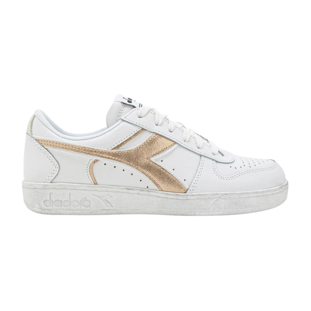 Diadora Women's White Vintage Low Metal Basketball Shoes