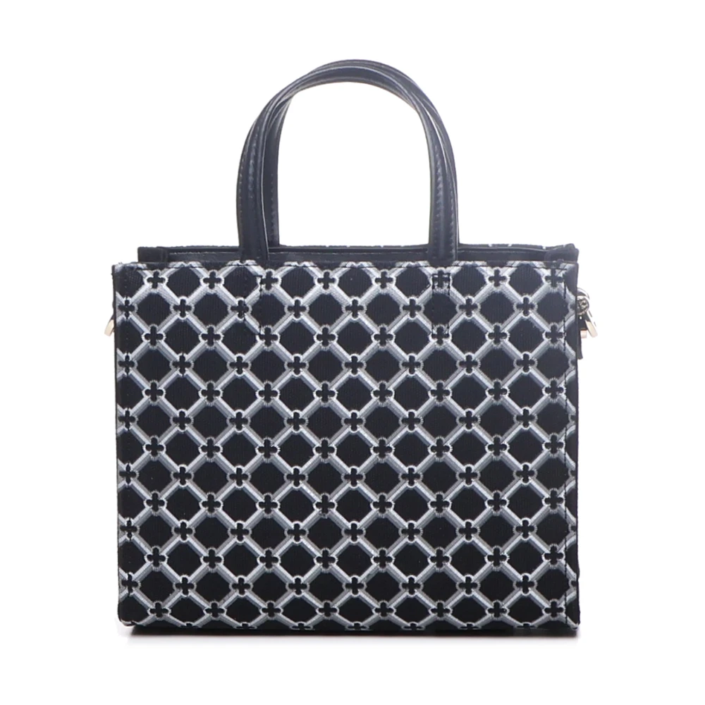 V73 Zwarte Geometrische Print Eco-Vriendelijke Tas Black Dames