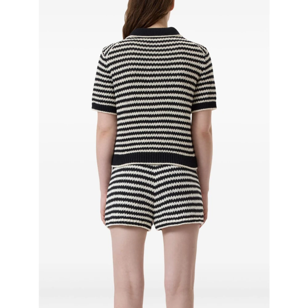 closed Zwarte Gestreepte Knooptrui Black Dames