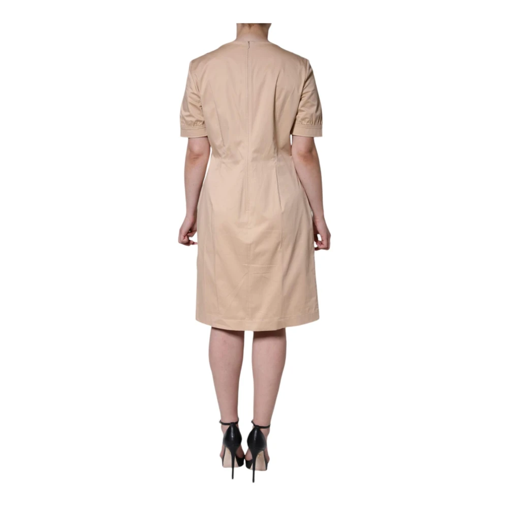 Moschino Beige Katoenen A-Lijn Jurk Beige Dames