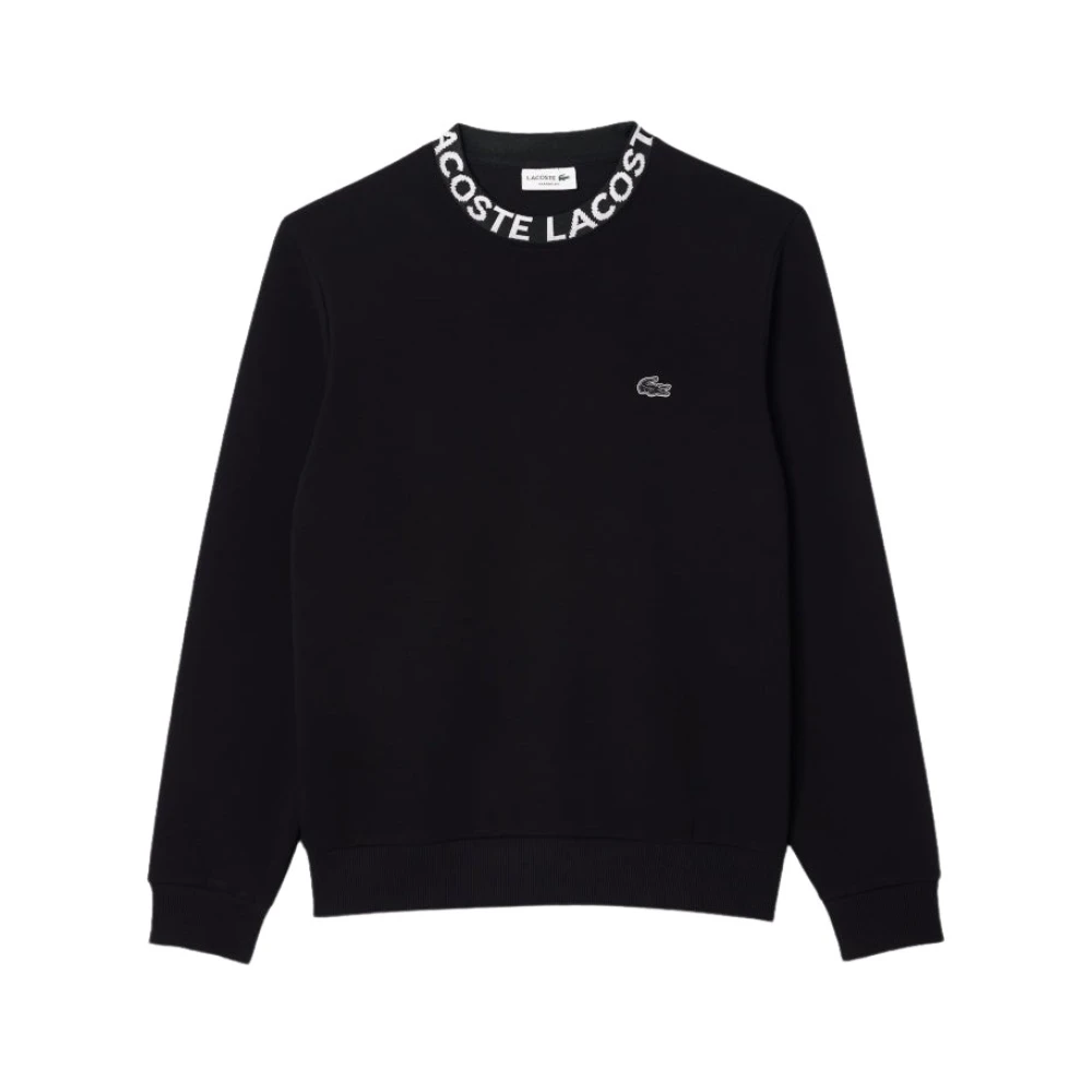 Lacoste Zwart Sweatshirt met Dubbelzijdige Signature Kraag Black Heren
