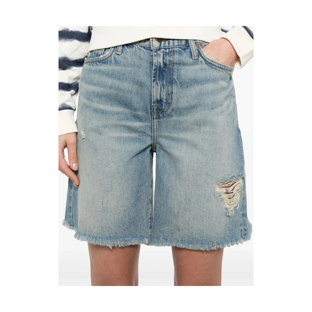 7 For All Mankind Lichtblauwe Ripped Denim Jeans Blue Dames
