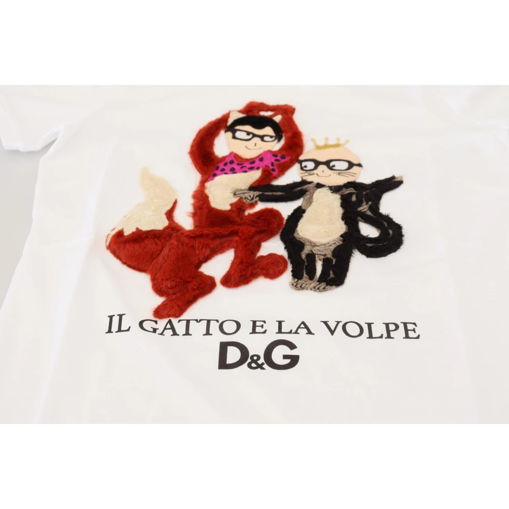 Dolce & Gabbana Iconische Prints Wit Katoenen T-shirt White Dames