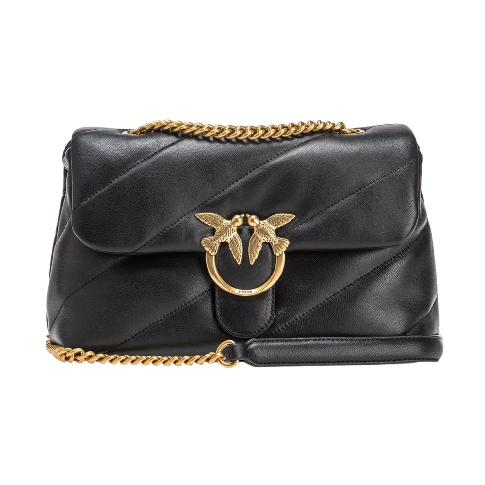 Pinko Women's Black Quilted Love Bag - Cross Body Bags - One Size - Bags