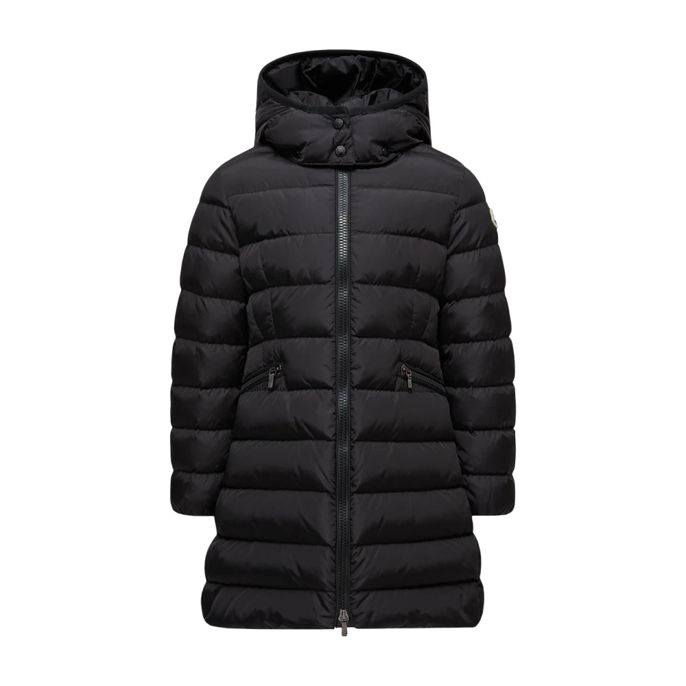 Moncler Enfant Girls Black Down Padded Charpal Long Coat In - 10 Yrs - Image 6